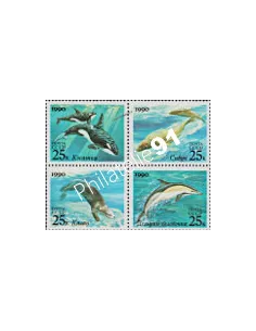 RUSSIE - n° 5791 à 5794 ** - Mammifères marins. Emission conjoin