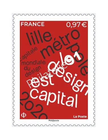 Timbre n° 5372, Lille Métropole Capitale Mondiale du Design 2020
