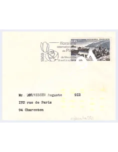 Timbre n° 1605 sur lettre avec marque-repère,Collection lettre France