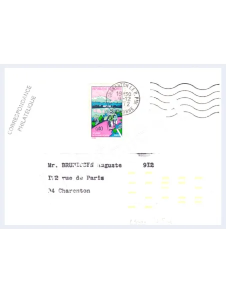 Timbre n° 1723 sur lettre avec marque-repère,Collection lettre France