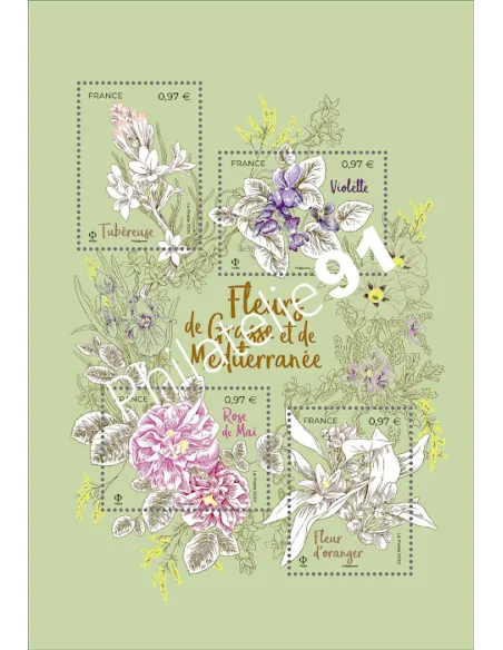 Feuille n° 5400 - Fleurs de Grasse et de Méditerranée