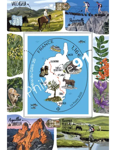 BF 149 - Bloc 50 ans du GR® 20, collection timbres France 2020