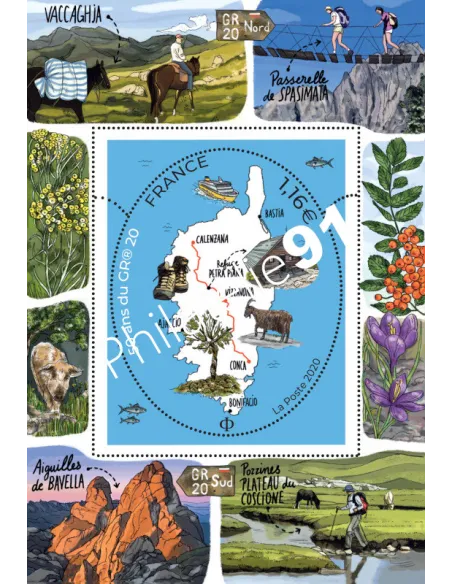 BF 149 - Bloc 50 ans du GR® 20, collection timbres France 2020