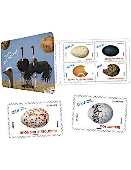 Carnet 1839, oeufs d'oiseaux, collection timbres France