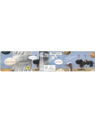 Carnet 1839, oeufs d'oiseaux, collection timbres France