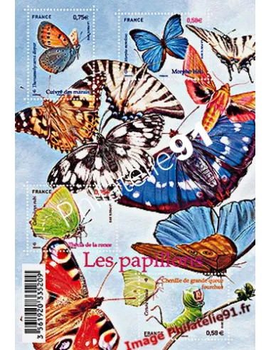 Feuille n°4498, Papillons, collection timbres France