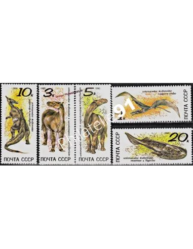 RUSSIE - n° 5780 à 5784 - Faune - Animaux préhistoriques