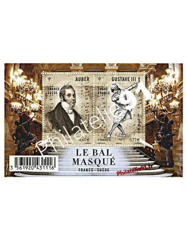 Feuille n° 4706 : Émission commune France / Suède - Opéra. Gustave III ou le Bal masqué (1833)