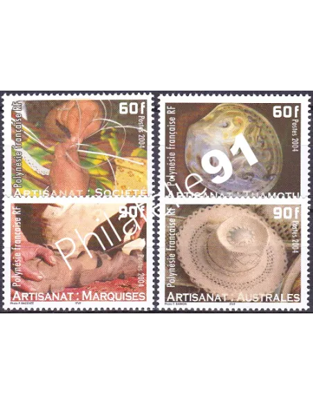 POLYNESIE n°  713 à 716, Collection timbres Dom-Tom
