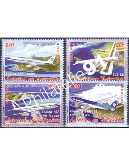 POLYNESIE n°  748 à 751, Collection timbres Dom-Tom