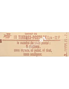 Carnet n° 1974-C2a, Type Sabine, Collection timbre France