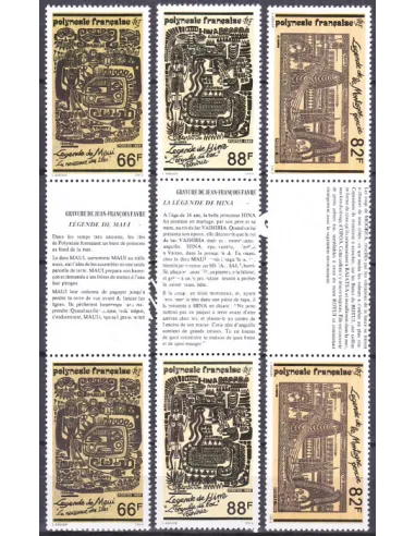 POLYNESIE n°  347A à 349A, Paires, Collection timbres Dom-Tom