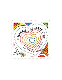 Timbre de France n° 4528 - Saint Valentin 2011 par Galante : "Colorie-moi"