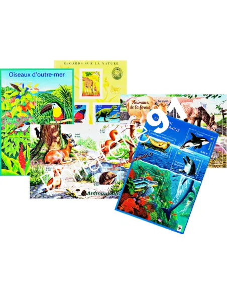 Timbres - Lot de 5 Blocs - "Nature de France". thème Animaux