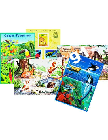 Timbres - Lot de 5 Blocs - "Nature de France". thème Animaux
