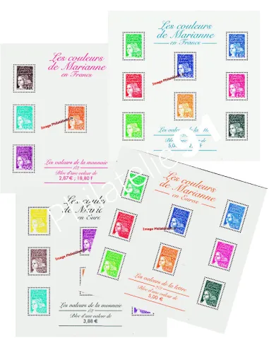 - Lot des BF 41 - 42 - 44 et 45 "Les couleurs de Marianne"