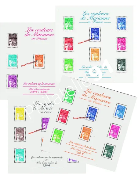 - Lot des BF 41 - 42 - 44 et 45 "Les couleurs de Marianne"