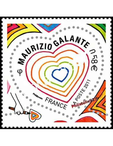 Timbre de France n° 4528 - Saint Valentin 2011 par Galante : "Colorie-moi"