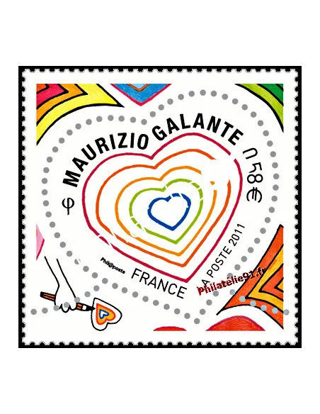 Timbre de France n° 4528 - Saint Valentin 2011 par Galante : "Colorie-moi"