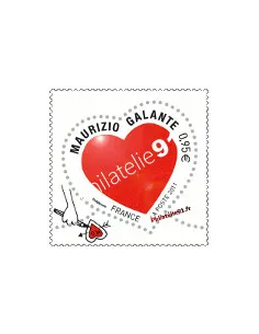 Timbre de France n° 4529 - Saint Valentin 2011 par Galante : "Grave tes initiales"