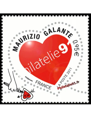 Timbre de France n° 4529 - Saint Valentin 2011 par Galante : "Grave tes initiales"
