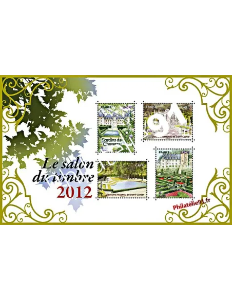 BF 132 - Bloc en or du salon du timbre 2012 - Jardins de France