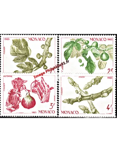 MONACO - n° 1393 à 1396 -(Issu du BF 26)  Les 4 saisons du figuier