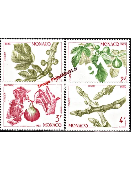 MONACO - n° 1393 à 1396 -(Issu du BF 26)  Les 4 saisons du figuier