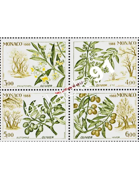 MONACO - n° 1651 à 1654 - Les 4 saisons de l'olivier (BF 43)