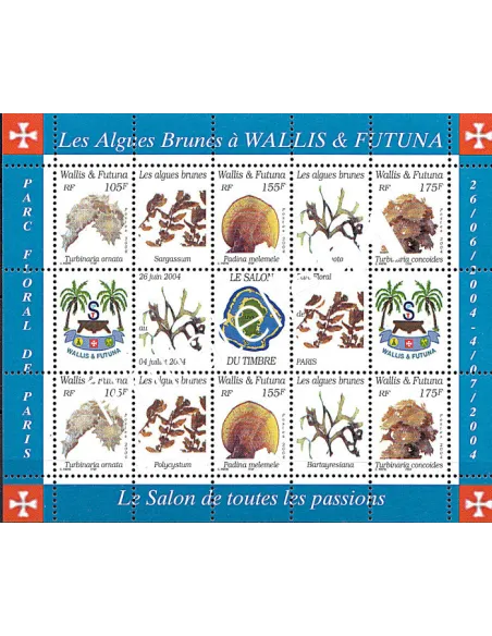 WALLIS ET FUTUNA -  BF n°   17 - Le Salon du Timbre 2004 - Flore. Plantes marines