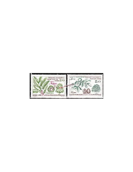 Timbres  d'Andorre Français n° 331 à 332. thématique: Arbres
