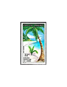 Timbre neuf de POLYNÉSIE - P.A. n° 128. thématique : Arbre
