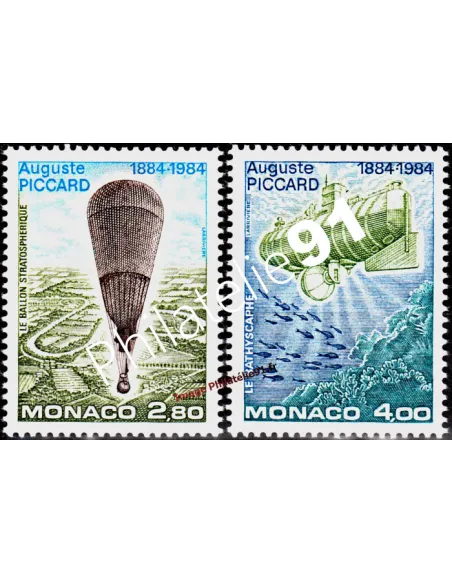 MONACO - n° 1427 - 1428 - Physiciens auguste Piccard. Ballons