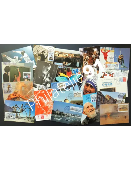 France, Lot de Cartes Maximum oblitérées, collection timbres France