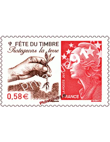Timbre de France n° 4534 - Fête du timbre "Protégeons la terre"