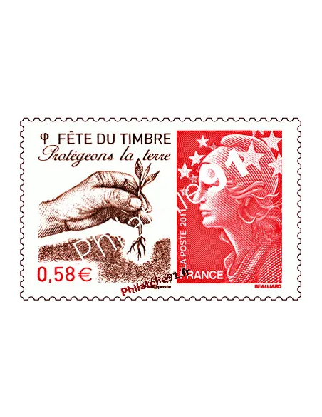 Timbre de France n° 4534 - Fête du timbre "Protégeons la terre"