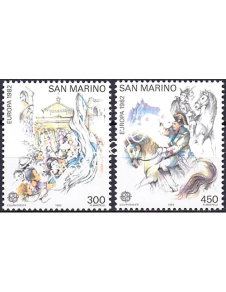 ST-MARIN, n° 1055 à 1056, EUROPA 1982, Collection timbres Europe