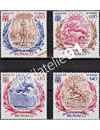 MONACO - n°  890 à 893** - XXe Olympiade Munich 1972. équitation