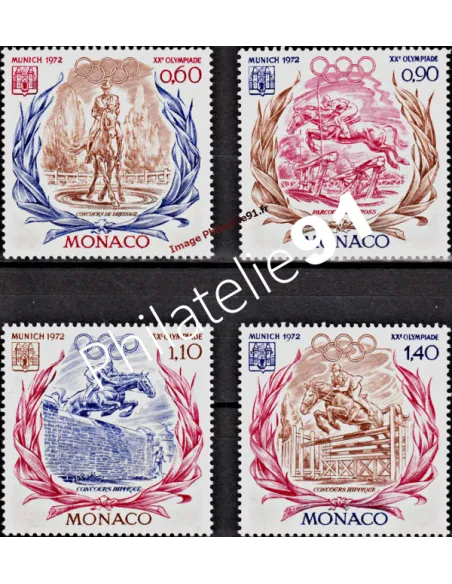MONACO - n°  890 à 893** - XXe Olympiade Munich 1972. équitation