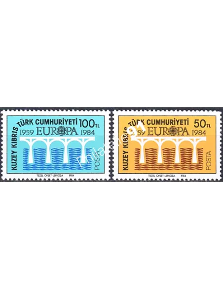 Chypre Turc, n° 127 à 128, EUROPA 1984, collection timbre Europe