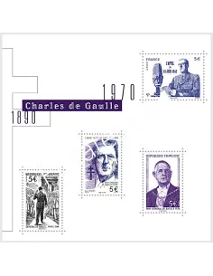 n° 5446 à 5449 - Feuille 5446 - Cinquantenaire de la mort du Général de Gaulle 1890-1970