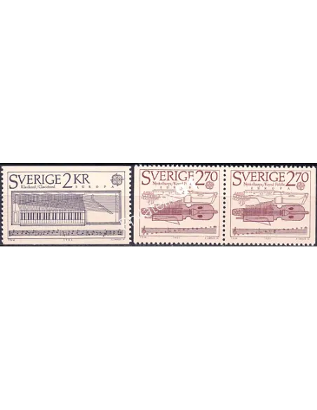 Suède, n° 1310, 1311 et 1311a, Europa 1985, collection timbres europe