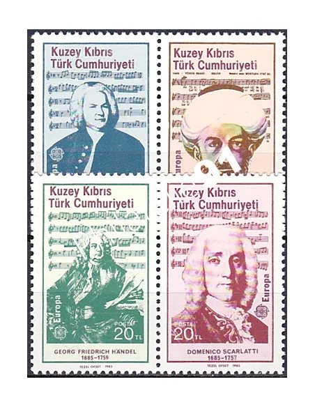 Chypre Turc, n° 151 à 154, EUROPA 1985, collection timbre Europe