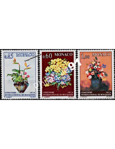 MONACO - n°  948 à 950 - Concours international de bouquets 1974