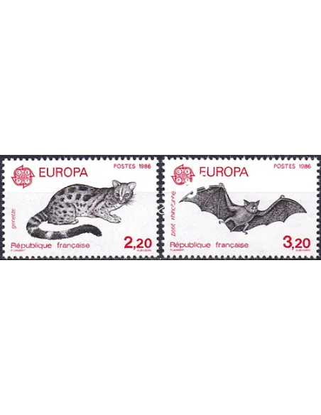 France, n° 2416 à 2417, Europa 1986, collection timbres France