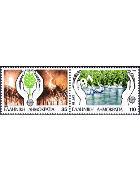 Timbre de Grèce, n° 1611 à 1612, EUROPA 1986, collection timbre Europe