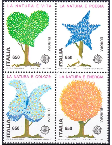 Italie, n° 1700 à 1703, EUROPA 1986, collection timbre Europe