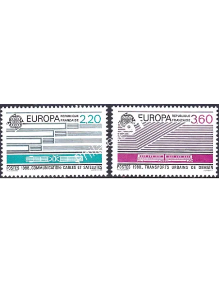 France, n° 2531 à 2532, Europa 1988, collection timbres France