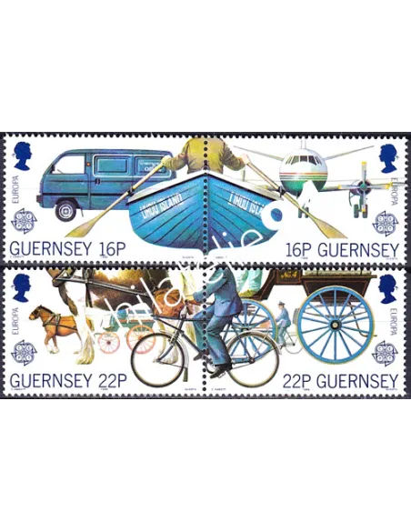 GUERNESEY, n° 419 à 422, EUROPA 1988, Collection timbres Europe