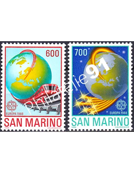 Saint-Marin, n° 1179 à 1180, EUROPA 1988, collection timbre Europe